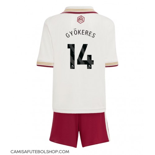 Camisa de time de futebol Arsenal Viktor Gyokeres #14 Replicas 3º Equipamento Infantil 2025-26 Manga Curta (+ Calças curtas)